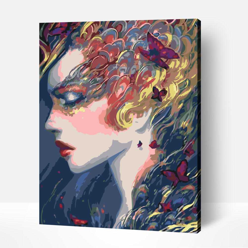 Színes női arc számfestő 1 Színes női arc számfestő