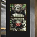 Buddha lótuszvirággal számfestő készlet