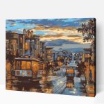 Villamos San Francisco-ban számozott kifestő 🎨