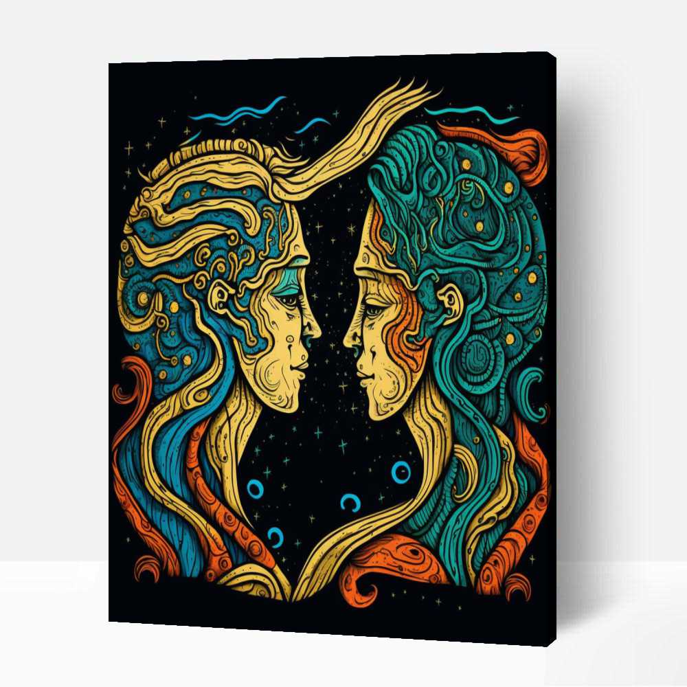 Ikrek van gogh stílusban számfestő 1 Ikrek van gogh stílusban számfestő