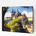 Prágai vár festmény számfestő
