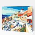 Festői Santorini számfestő