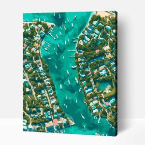 Key West madártávlatból számfestő