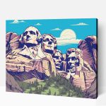 Mt Rushmore hegy poster számfestő