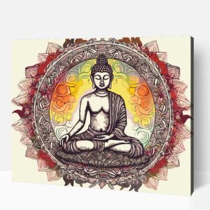 Buddha meditáció számfestő
