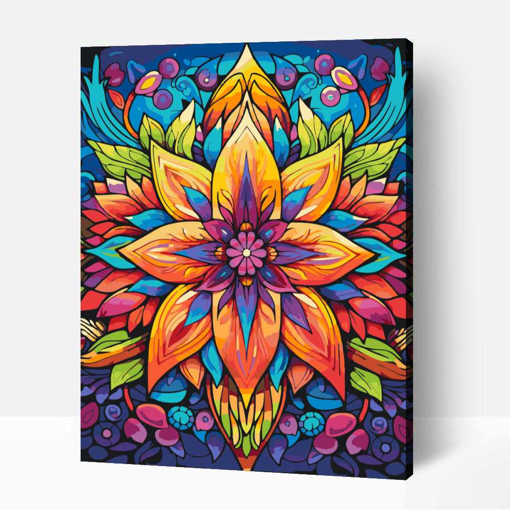 Mandala virágzó természet számfestő 1 Mandala virágzó természet számfestő