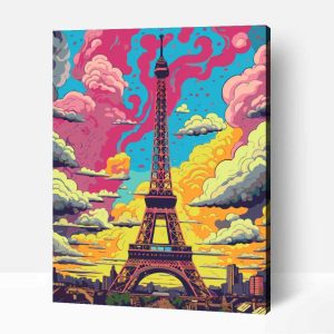 Pompázó Eiffel torony számfestő