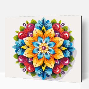 Rózsás mandala számfestő