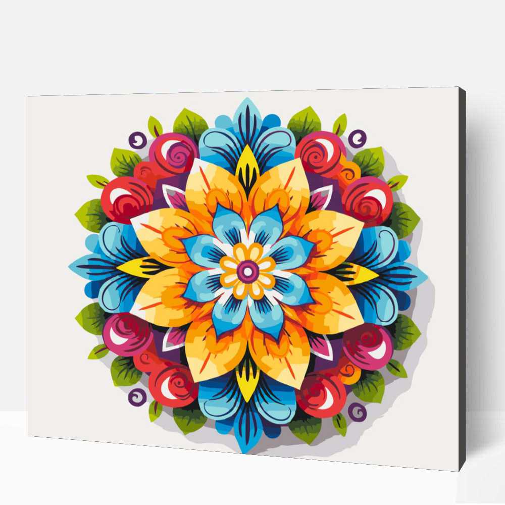 Rózsás mandala számfestő 1 Rózsás mandala számfestő