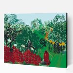 Henri Rousseau Trópusi erdő majmokkal számfestő