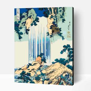 Katsushika Hokusai Yoro vízesés a Mino tartományban számfestő