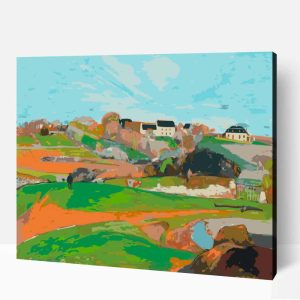 Paul Gauguin látkép a Le Pouldu-nál számfestő