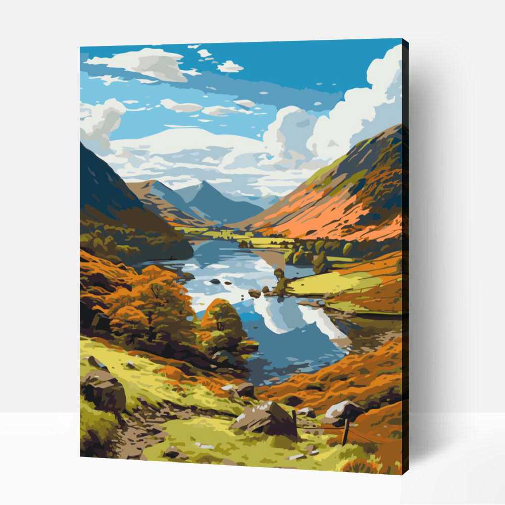 A lake district madártávlatból számfestő 1 A lake district madártávlatból számfestő