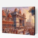 Elbűvölő hindu város Ayodhya számfestő