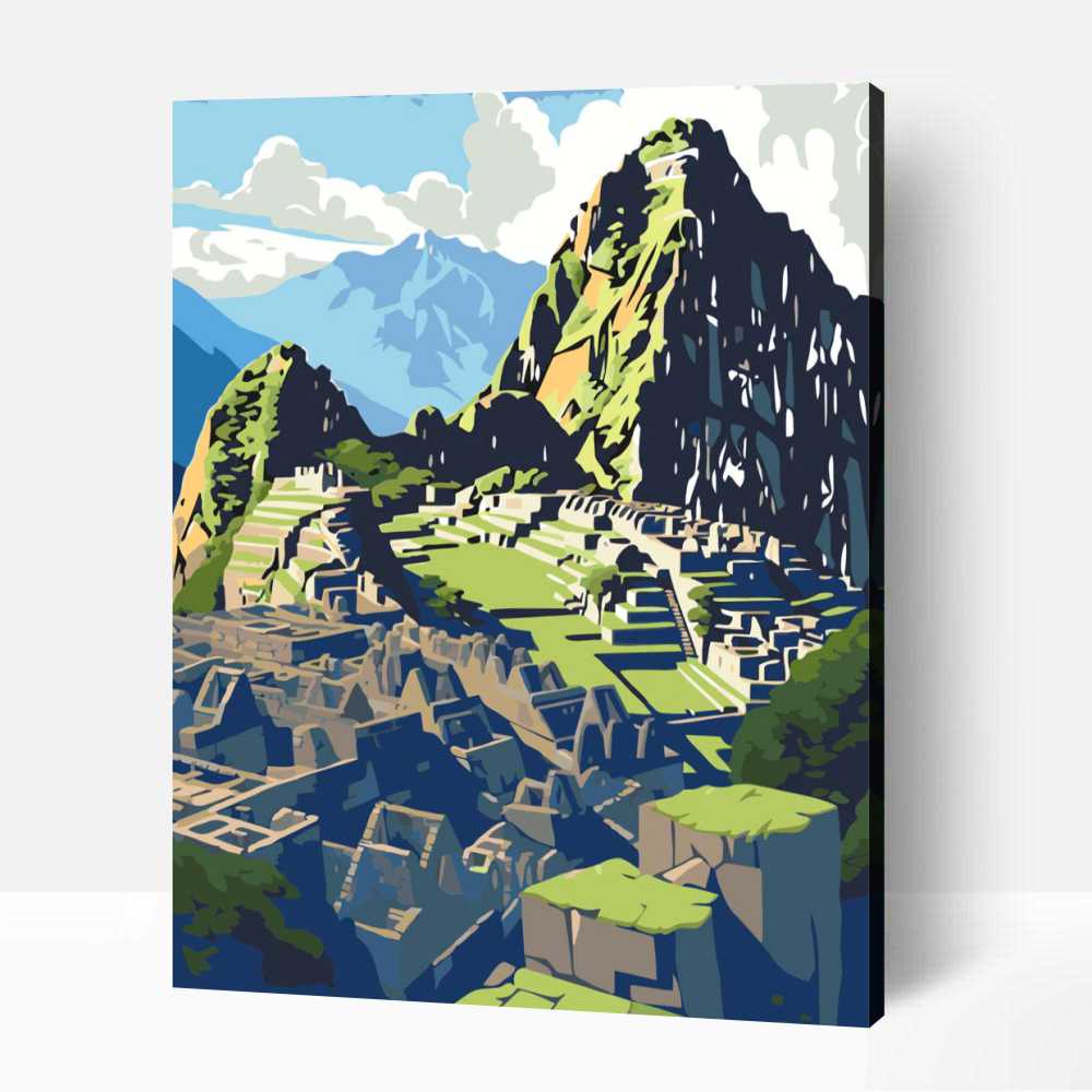 Pop art Machu Picchu számfestő 1 Pop art Machu Picchu számfestő