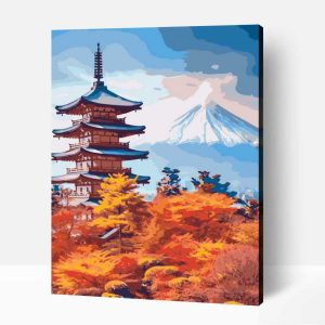 Látkép Japánról számfestő