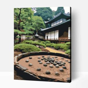 Nyugodt japán zen kert számfestő
