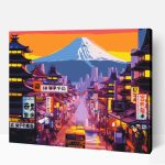 Pop art Japán madártávlatból számfestő