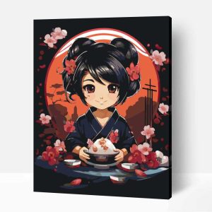 Anime japán kultúra számfestő