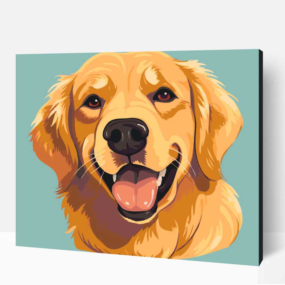 Pop art golden retriever számfestő 1 Pop art golden retriever számfestő