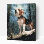 Séta télen beagle számfestő