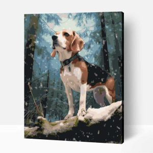 Séta télen beagle számfestő