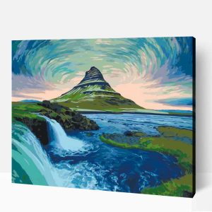 Izland van gogh stílusban számfestő