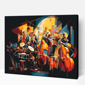 absztrakt jazz banda számfestő