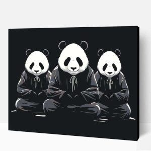 Panda testvériség  számfestő