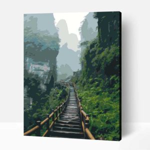 Út a Tianmen hegységben számfestő