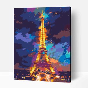 Fényes Eiffel tower számfestő