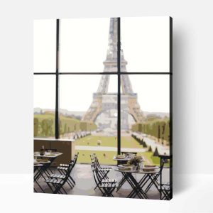Kilátás az Eiffel toronyra számfestő