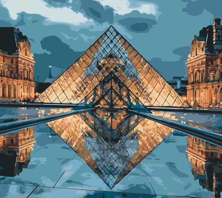 Tükörkép Louvre számfestő 1 Tükörkép Louvre számfestő