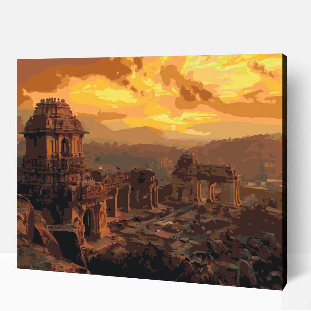 Hampi romváros számfestő 1 Hampi romváros számfestő