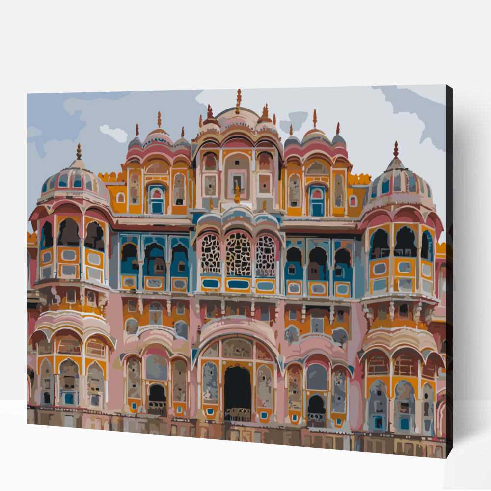 Színes épület Jaipur számfestő 1 Színes épület Jaipur számfestő