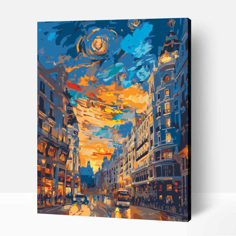 Madrid van Gogh stílusban számfestő 1 Madrid van Gogh stílusban számfestő