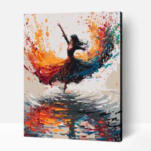 Színes flamenco táncos számfestő