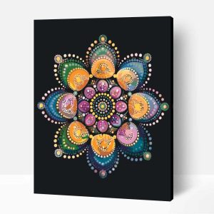 Gyöngyöző mandala számfestő