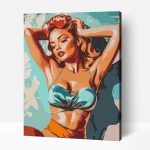 Gyönyörű pin-up nő számfestő