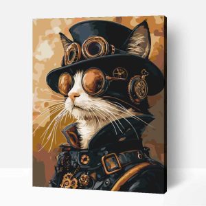 Steampunk cica számfestő