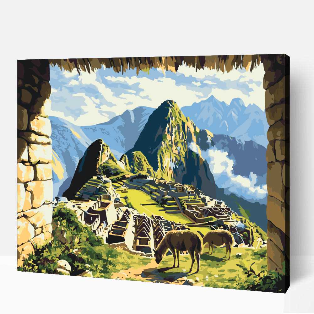 Kilátás a Machu Pichura számfestő 1 Kilátás a Machu Pichura számfestő