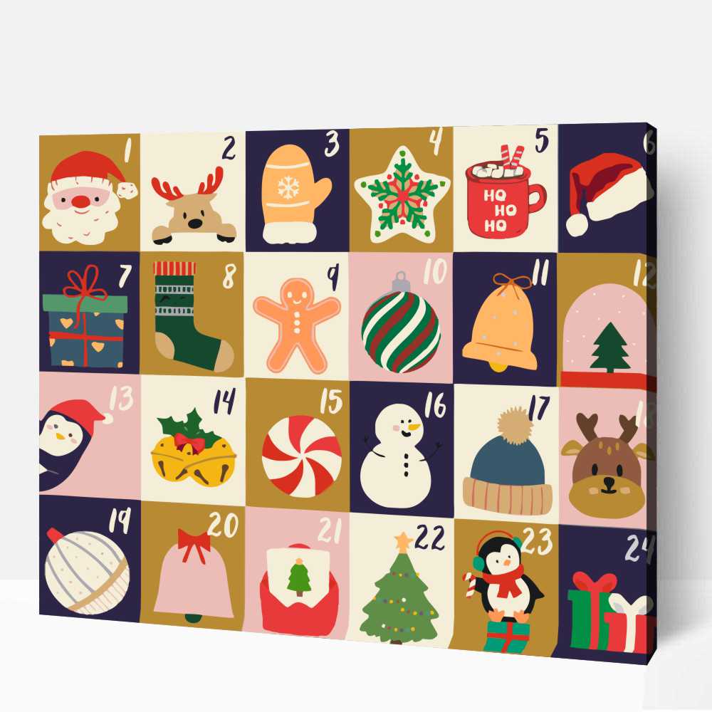Aranyos adventi kalendárium számfestő 1 Aranyos adventi kalendárium számfestő