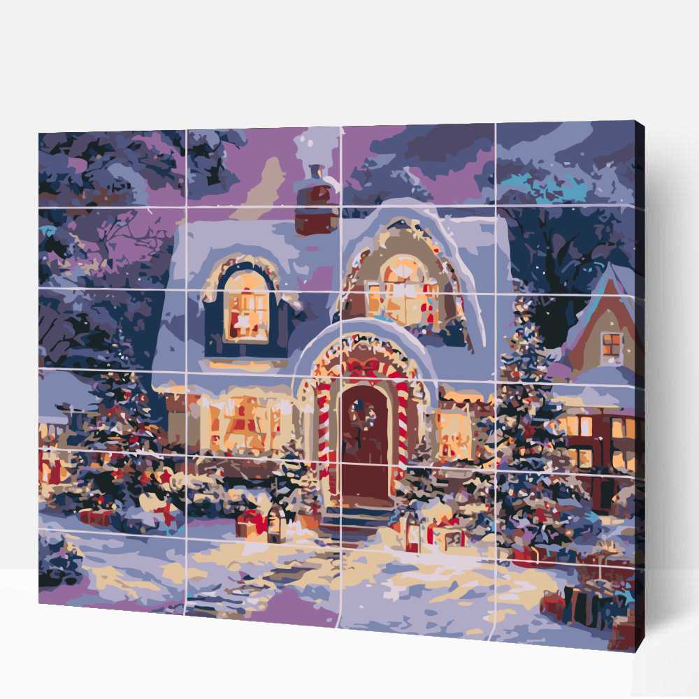 Karácsonyi házikó adventi kalendárium számfestő 1 Karácsonyi házikó adventi kalendárium számfestő